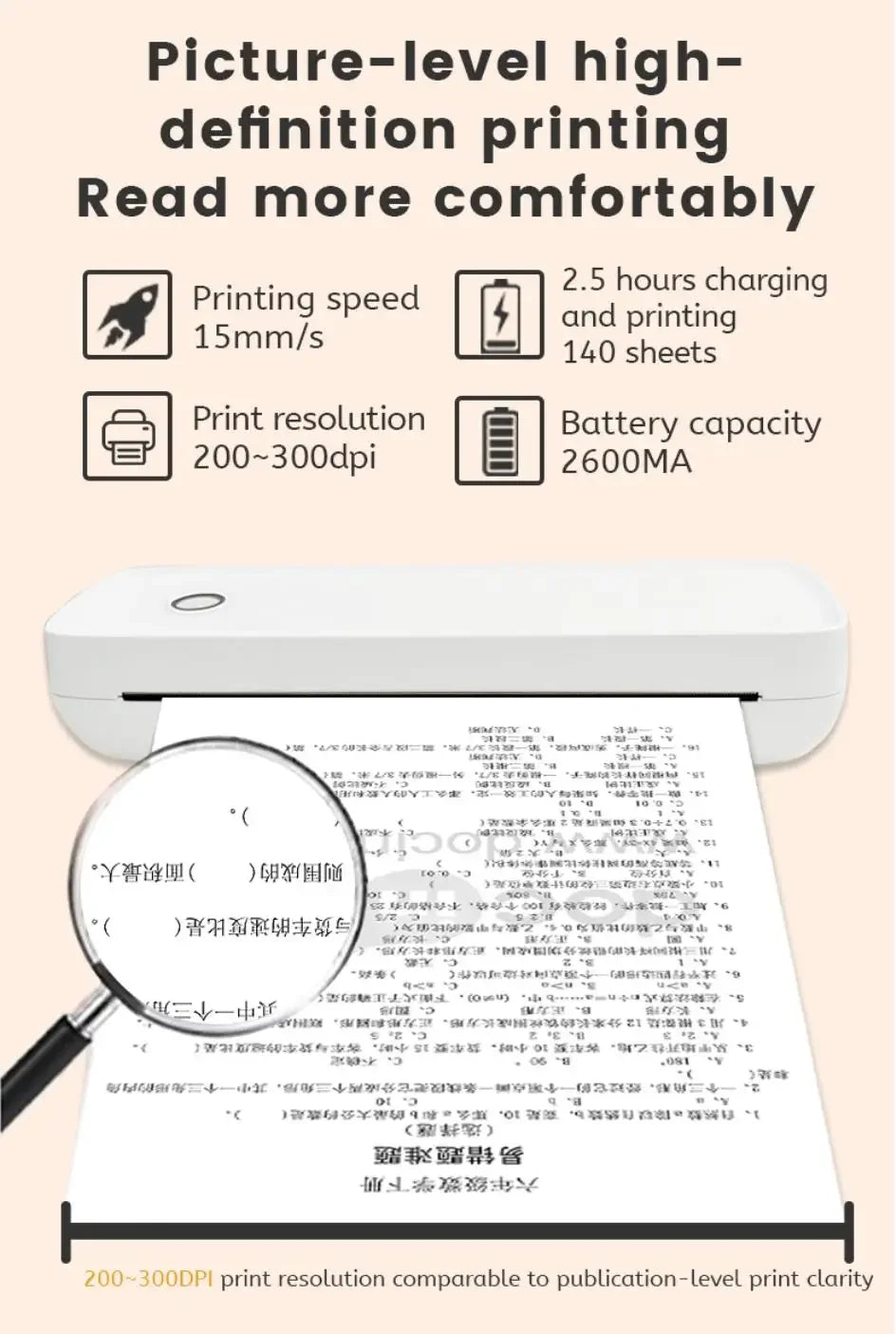 2025 A4 Thermal Printer A80 Portable Printer Rechargeable Bluetooth Wireless Support Windows/Android/Mac