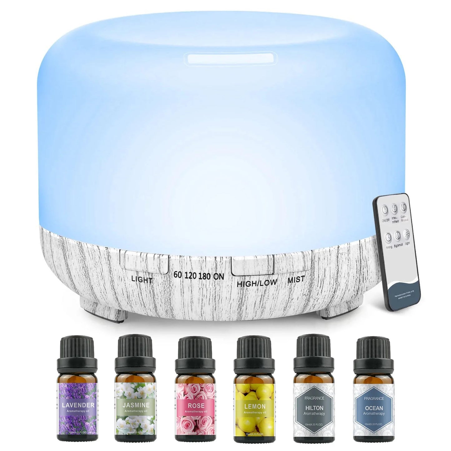 Aroma Diffuser (Oils Optional), Essential Oil Aromatherapy Diffuser Humidifier with Color Remote Control