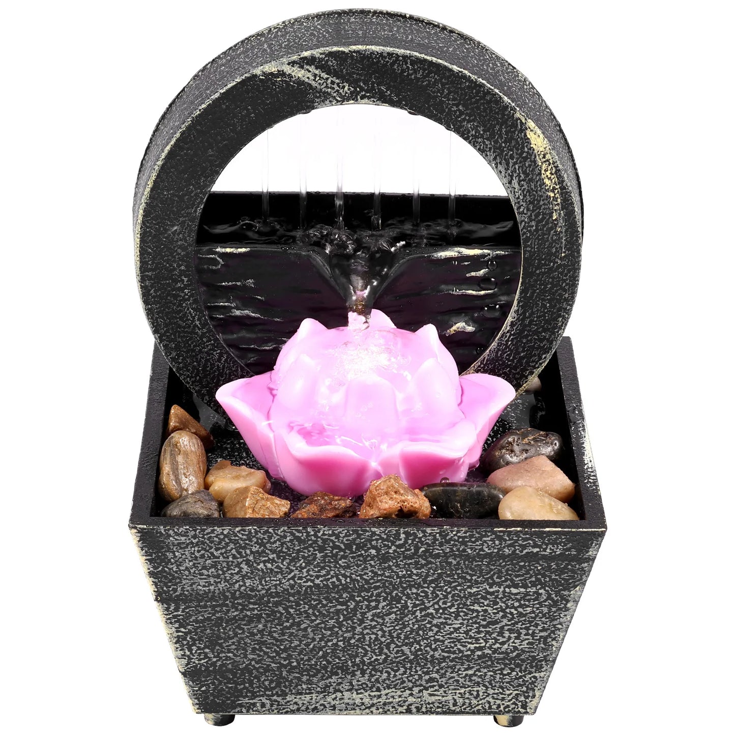 Water Fountain LED Indoor Decorative Fountain Home Decor Waterfall Zen Meditation