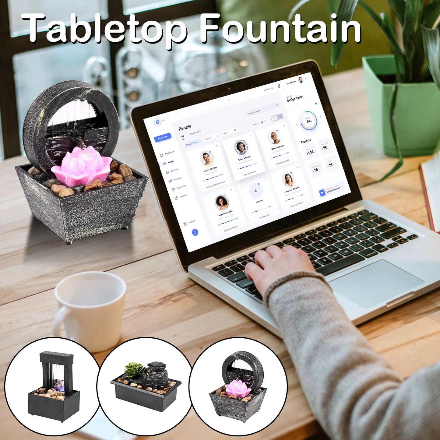 Fountain with Light Water Feature Zen Meditation Fountain Zen Meditation Fountain Fountain Ornament