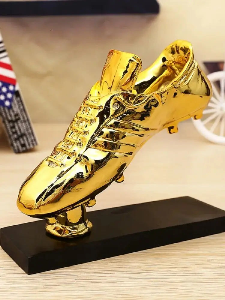 Golden Boot Resin Charms Football Match Soccer Souvenir GOLD Plating Shoe Trophy Decor