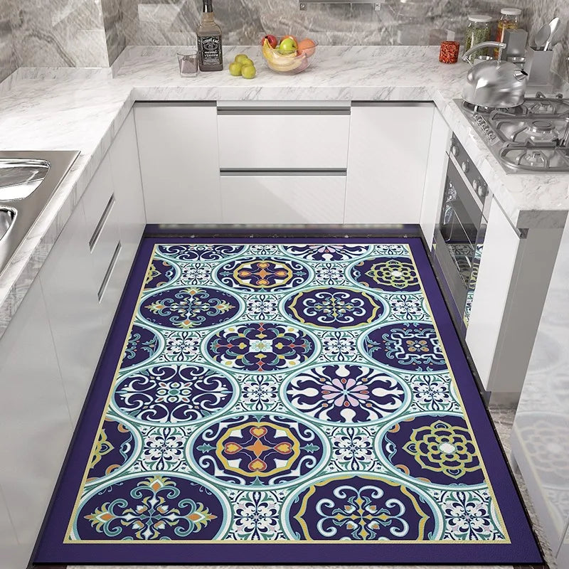 Kitchen Carpet Non-slip Rugs Waterproof Floor Mat Anti-fatigue Leather Area Rug Oil-proof Easy To Clean Alfombras De Cocina