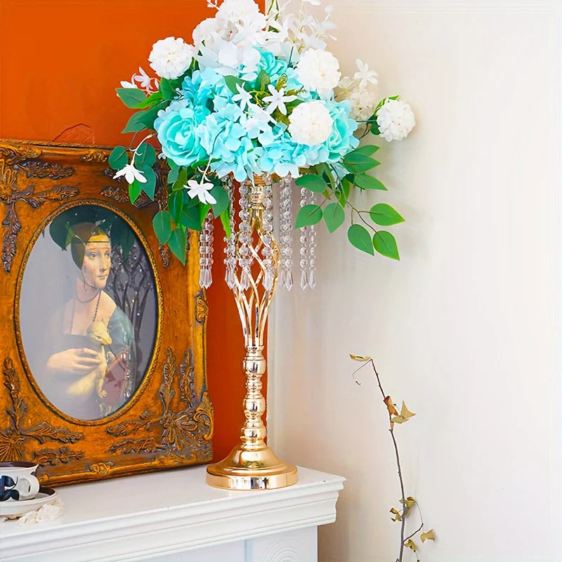 10pcs Metal Flower Vases Crystal Stand Centerpieces for Tables