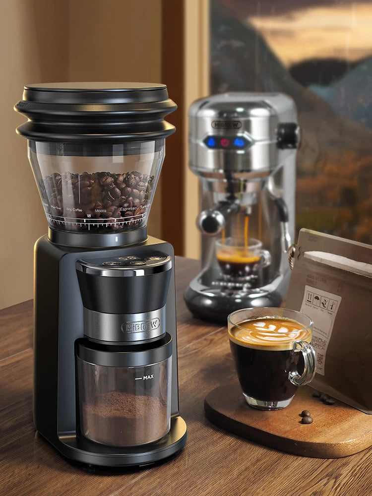 Automatic Mill Electric Coffee Grinder with 34 Gears for Espresso American Coffee Pour Over Visual Bean Storage G3