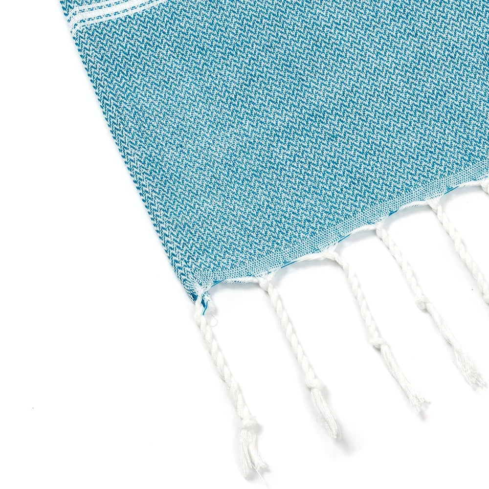 Cotton Turkish Beach with Tassels Holiday Soft Absorbent Quick Drying Easy Care