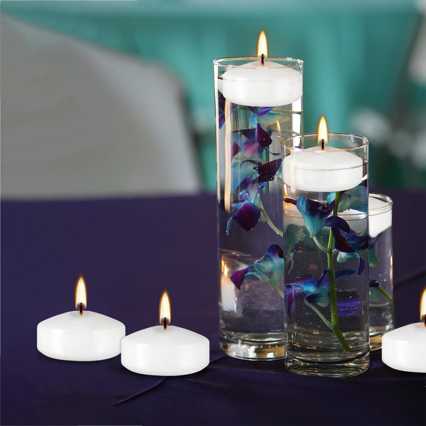 12 2inch white floating candles, home decor- ideal for all Rooms