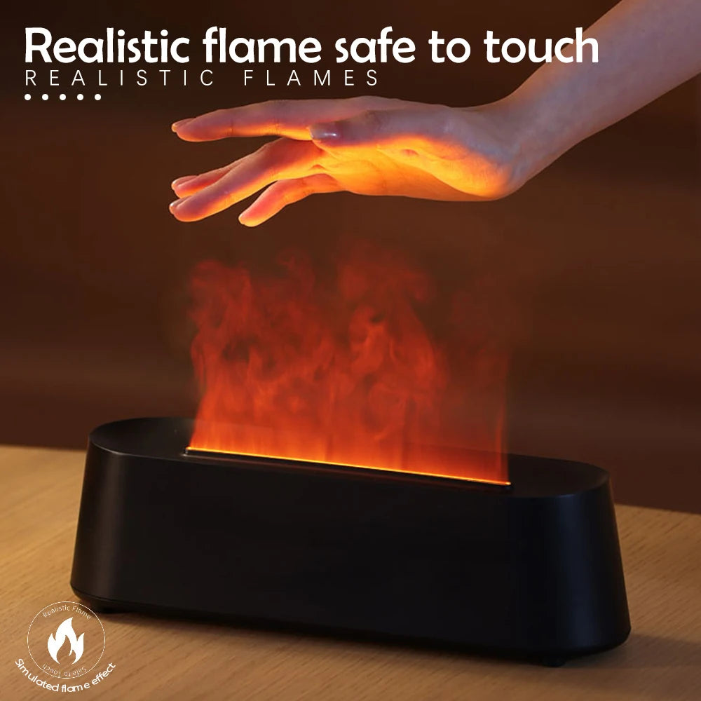 Humidifier Flame Aromatherapy Diffuser Can Add Essential Oils 7 Colors Flame Diffuser Timing Protection USB Humidifier