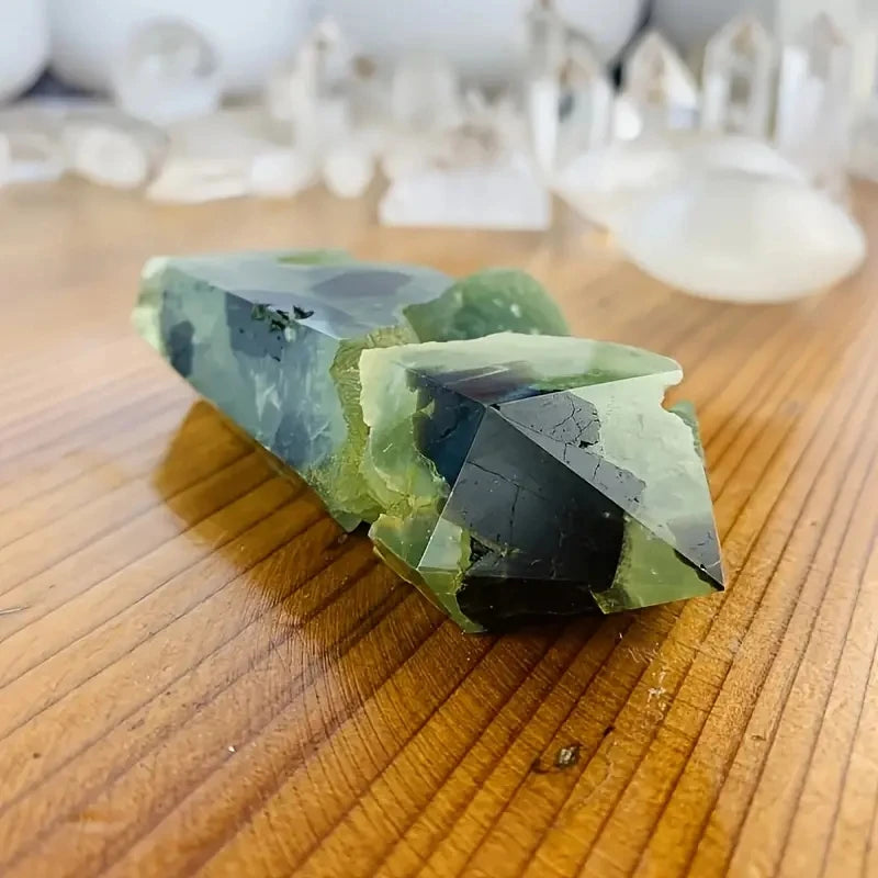 1pc Natural Prehnite Stele, Mineral Specimen, Crystal Collection Home Decor