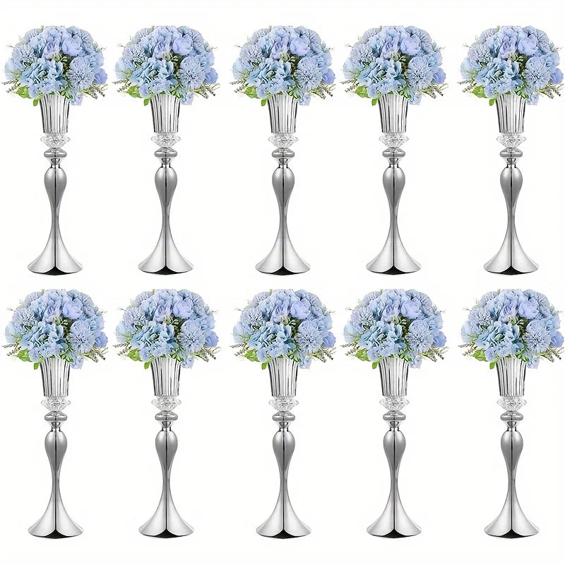 Set of 2/10 Crystal Flower Stands, 22 Vases Centerpiece for Table Decoration, Home Decor