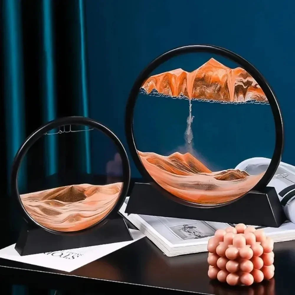 3D mobile sand round glass deep sea sand scene hourglass quicksand crafts