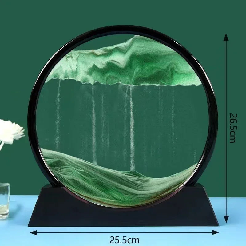 3D mobile sand round glass deep sea sand scene hourglass quicksand crafts