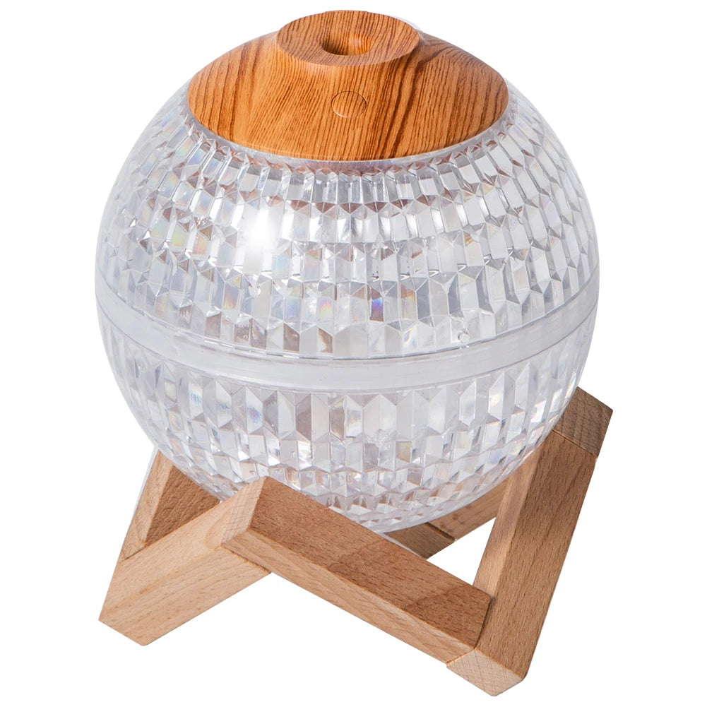 Crystal Ball Essential Oil Diffuser with Colorful Night Light Lasts Up To 6H Type-C Socket for Bedroom/Nursery/Office