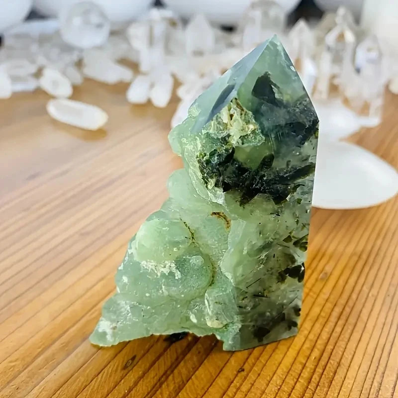 1pc Natural Prehnite Stele, Mineral Specimen, Crystal Collection Home Decor