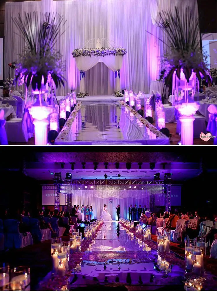Centerpieces Mirror Carpet Aisle Runner 1M Wide FT Station Decoration White Gold Silver Purple Color