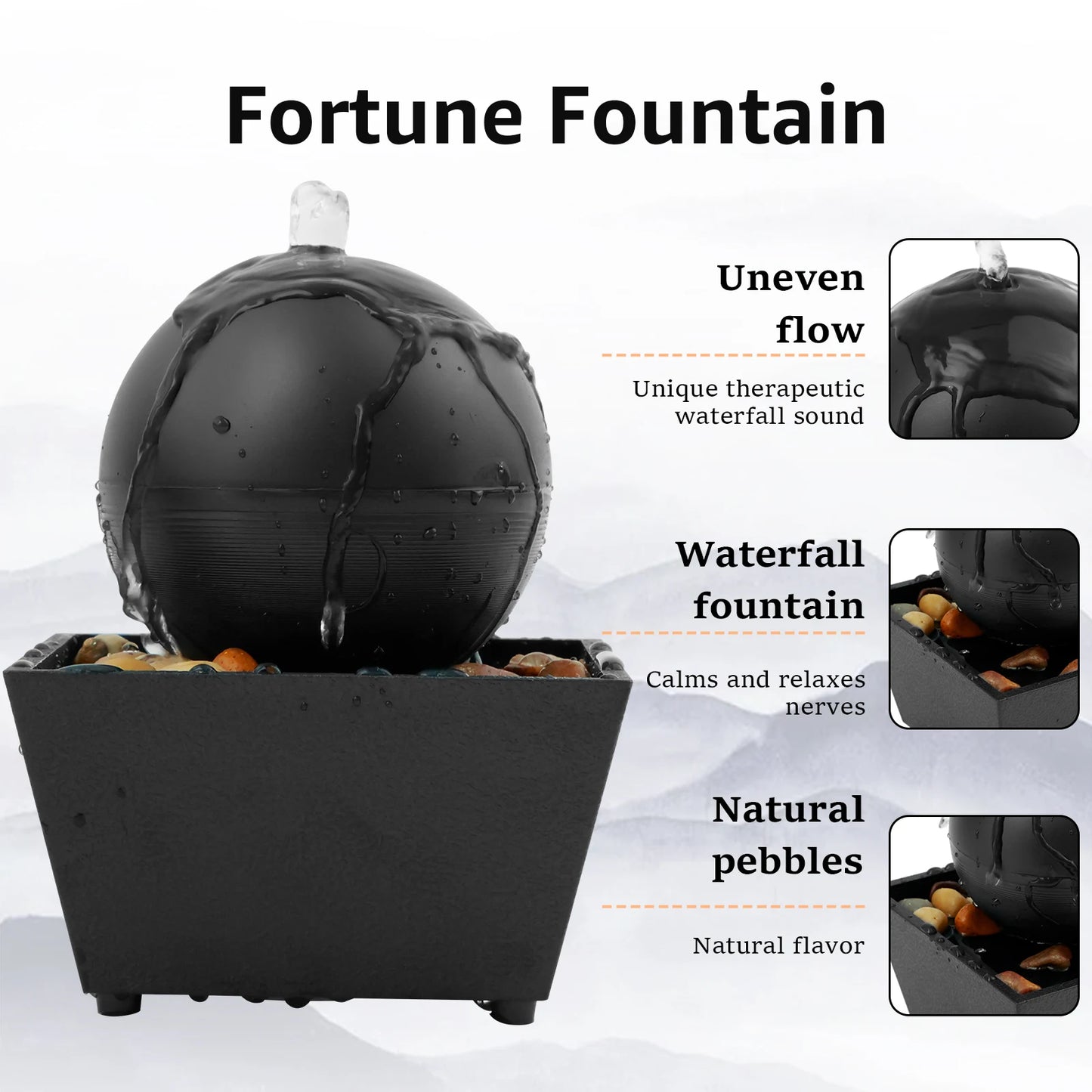 Tabletop Zen Meditation Fountain with Light