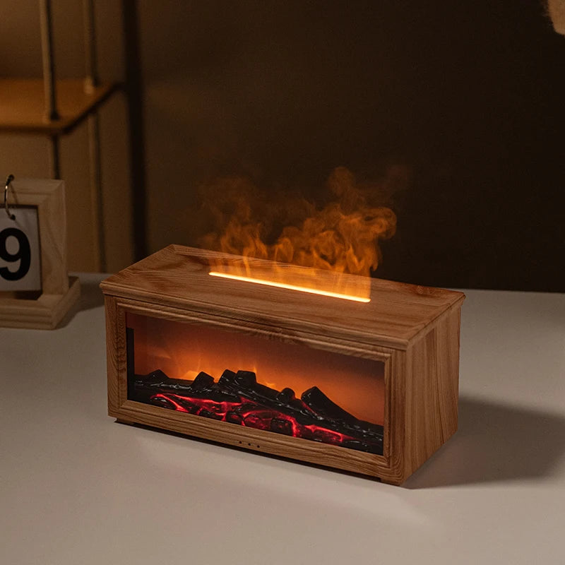 7 colors of essential oil fireplace diffuser flame aromatherapy humidifier aromatherapy