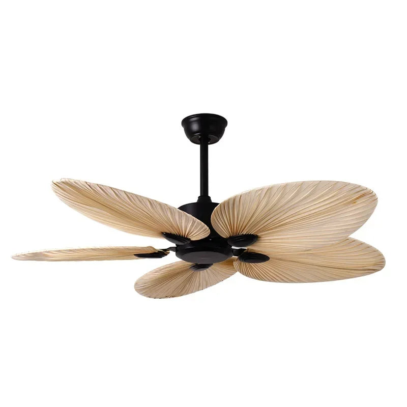 New High Quality 52inch Natural Breeze Palm Leaf Fan Blades 220V Remote Control