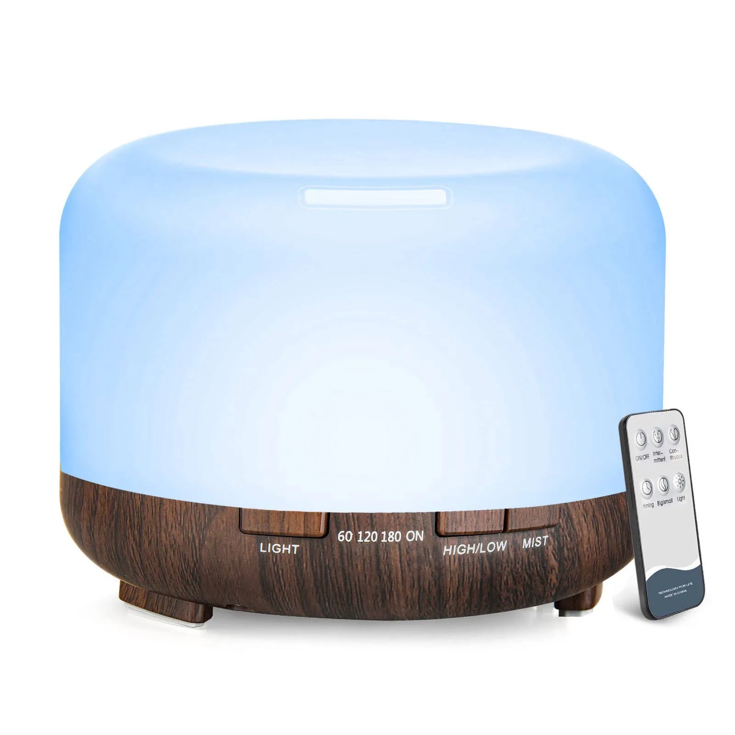 Aroma Diffuser (Oils Optional), Essential Oil Aromatherapy Diffuser Humidifier with Color Remote Control