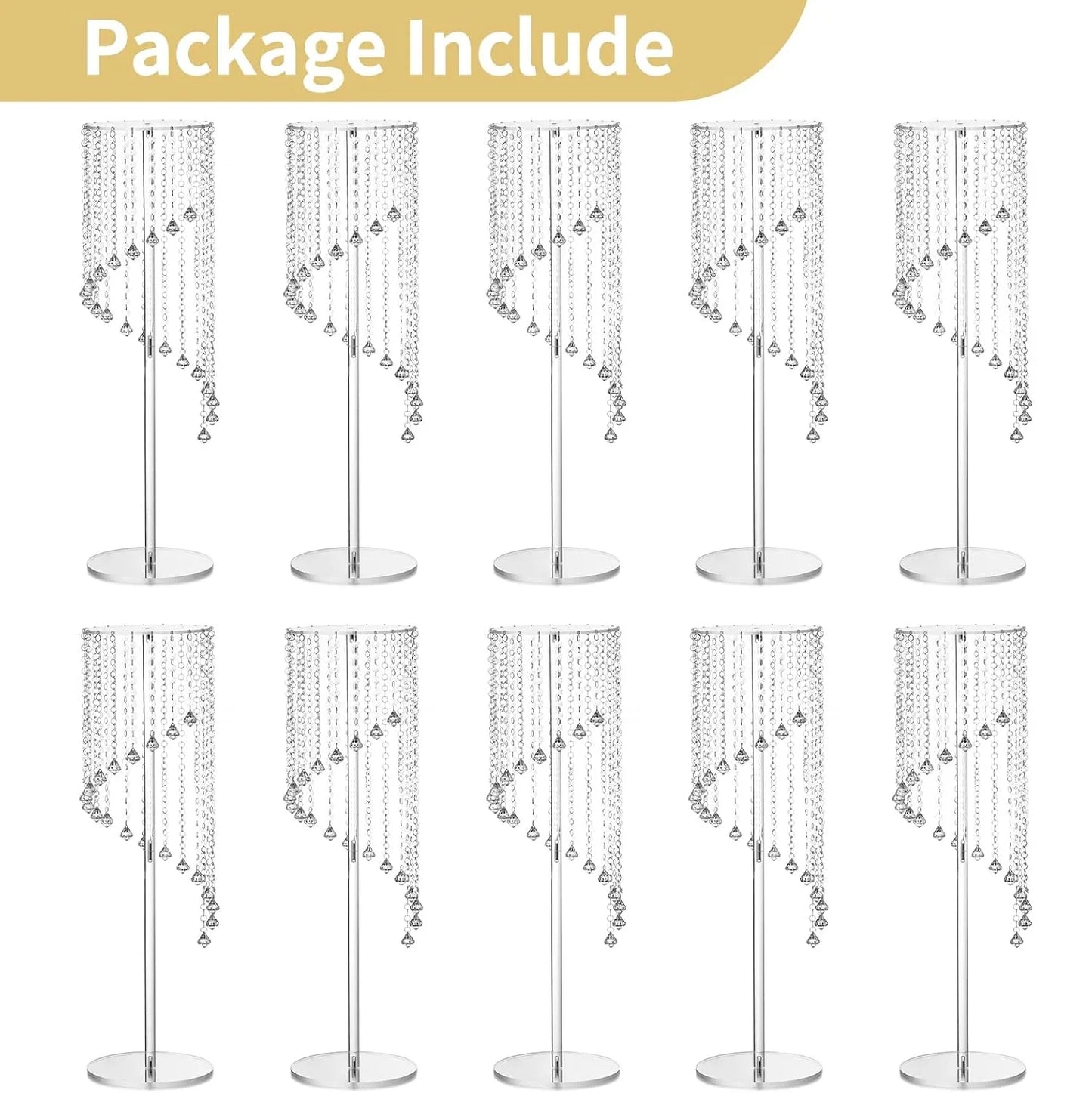 2/10 Pcs Centerpieces Decoration Flower Vase, Flower Stands Elegant Crystal Stand Tables Decor