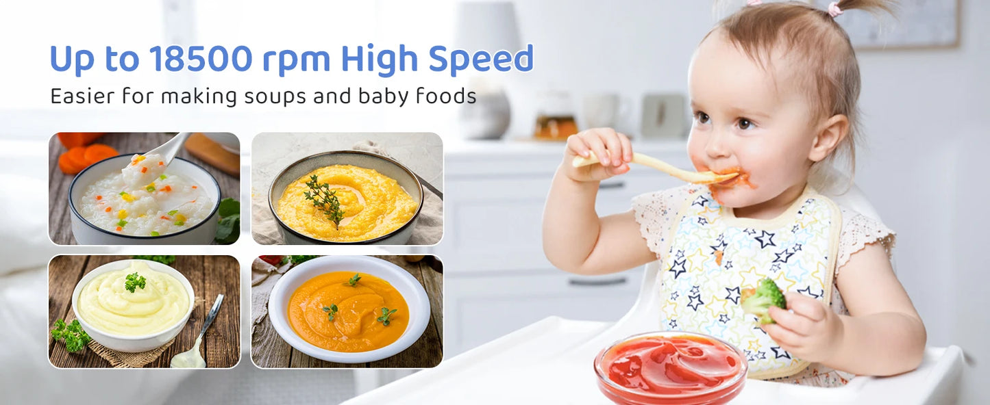1000-Watt Powerful Handheld Immersion Blender, Egg Beater Smoothies, Sauces, Baby Food Soups