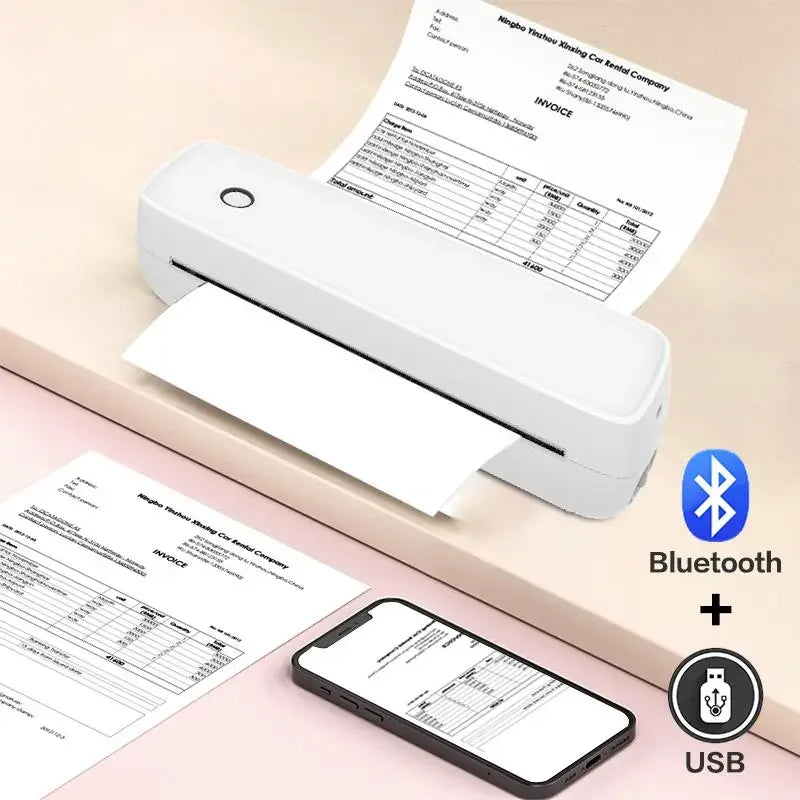 2025 A4 Thermal Printer A80 Portable Printer Rechargeable Bluetooth Wireless Support Windows/Android/Mac