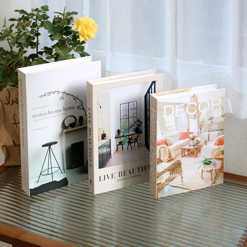 3Pcs/Set Multiple Size Book Villa Hotle Simulation Books Set Props Decor