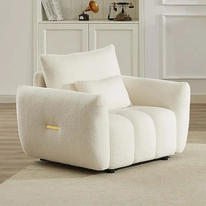 Modern Sofa Couch, Comfy Deep Seat Teddy Cloud Sofa, Upholstered 3-Seater Boucle Couch, Oversized Loveseat Living Room Sofas