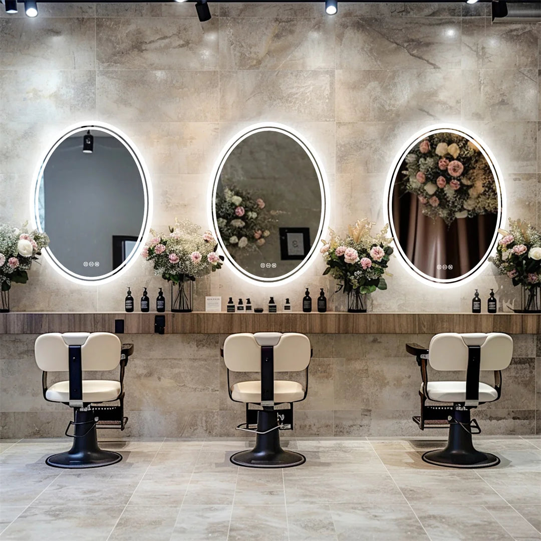 Luxury Oval LED Mirror Backlit LED with Demister for Home All Rooms