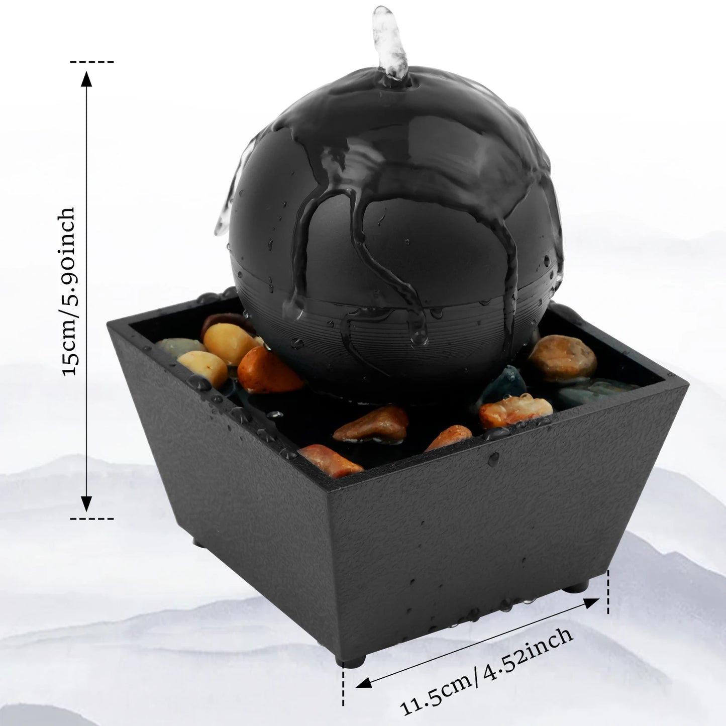 Tabletop Zen Meditation Fountain with Light