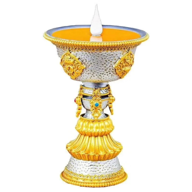 Electric Thailand Candle Lamp Rechargeable Yellow LED Lamp Tibetan Light