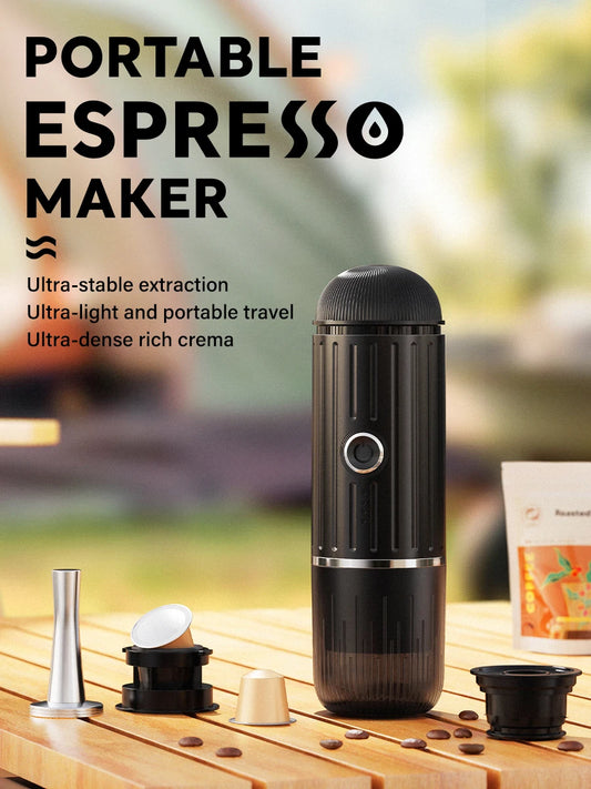 Portable 2 In1 Espresso Machine, Compatible Capsules and Ground Coffee