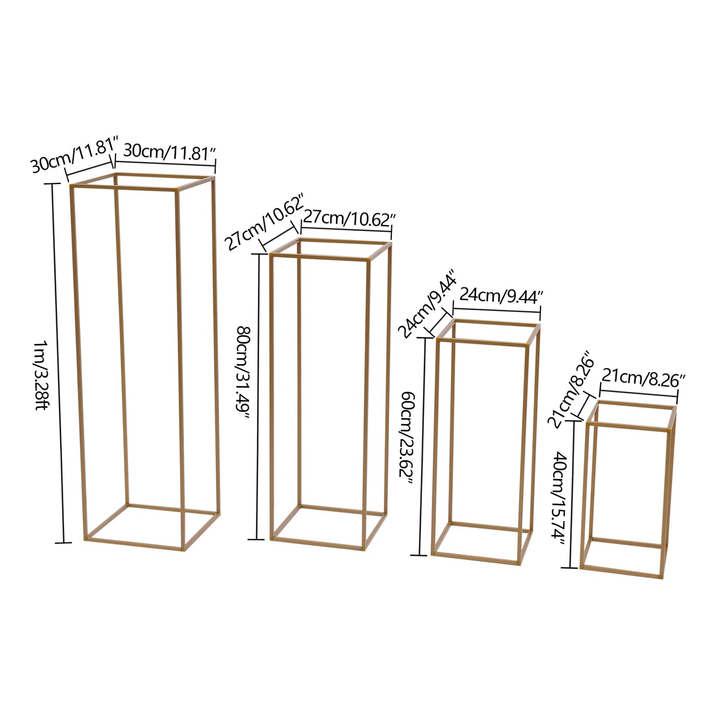 Metal Plant Stands for Decoration decor Lead Flower Stand, T-stage Decor, 4 PCs/Set