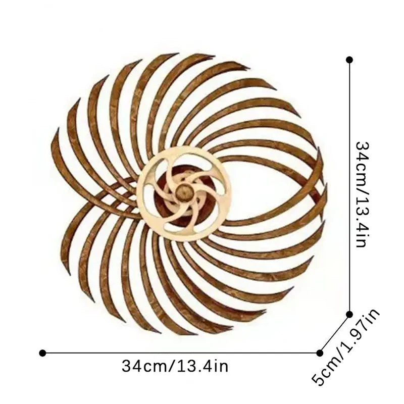 Handmade Retro Kinetic Wall Art Wooden Windmill Reversal Statue Home Decor Crafts