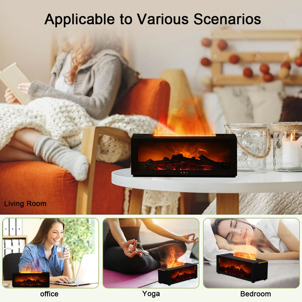 Air Humidifier Essential Oil Aroma Flame Automatic Fragrance Diffuser With LED Light Remote Control