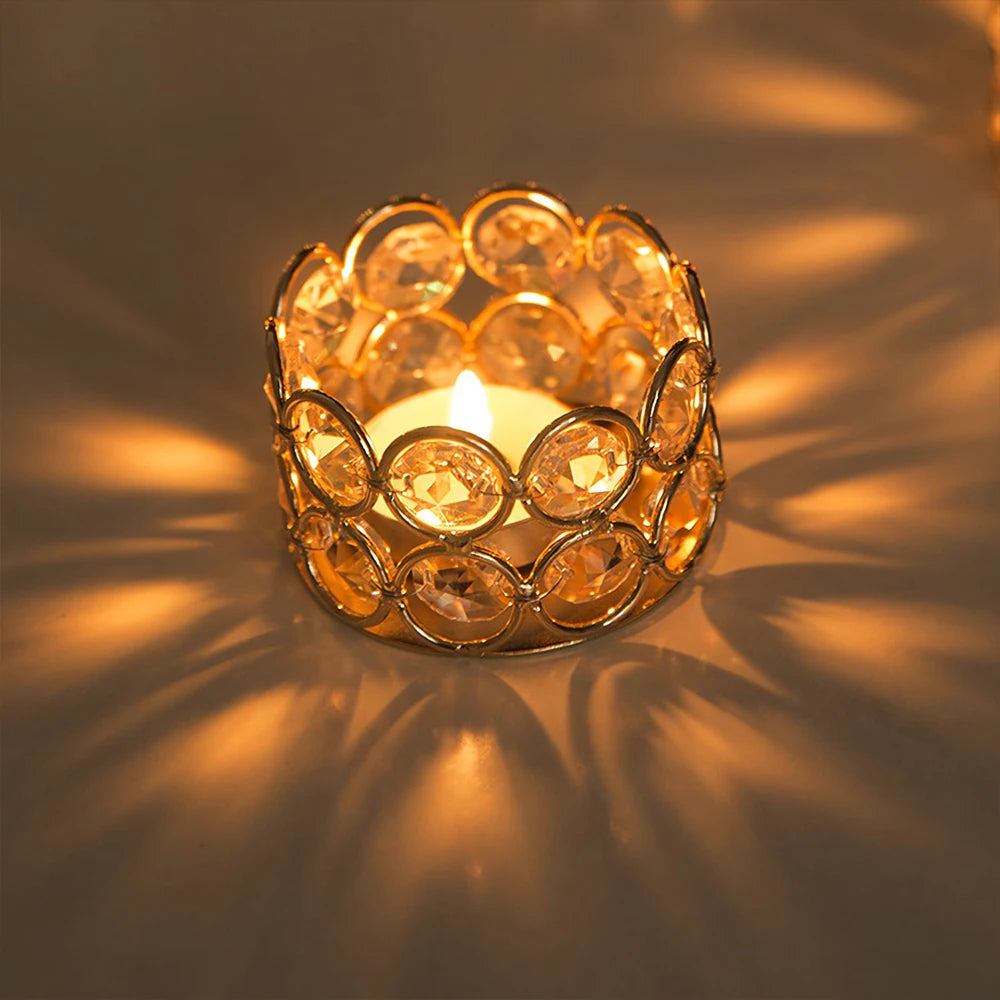 24PCS Crystal Gold Votives Candle Holder Elegant Decor Tealight For all Occasions