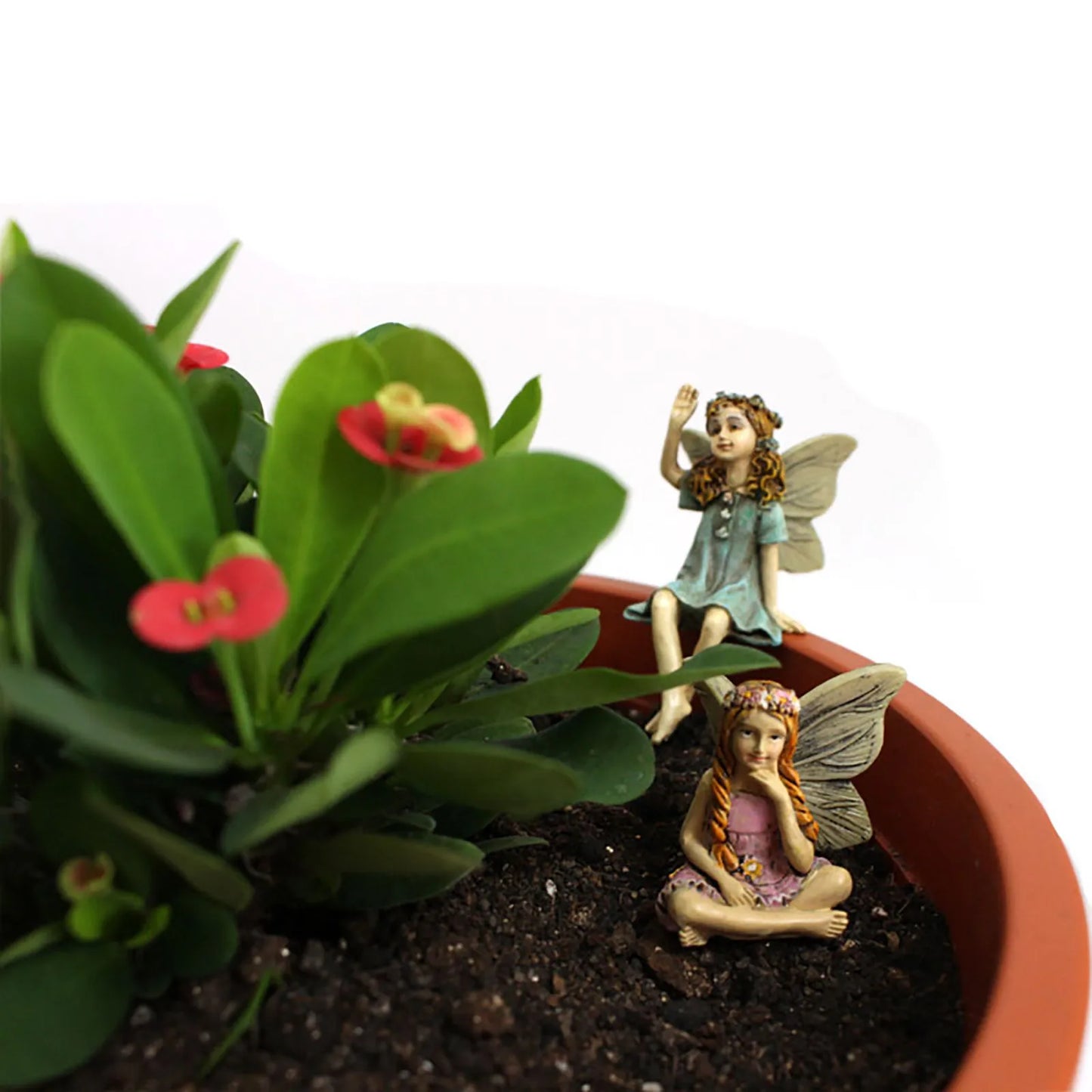 6pcs Fairies Mini Figurines Garden Home Decor Fairy-Ornament European Style Flower Statue Ornament