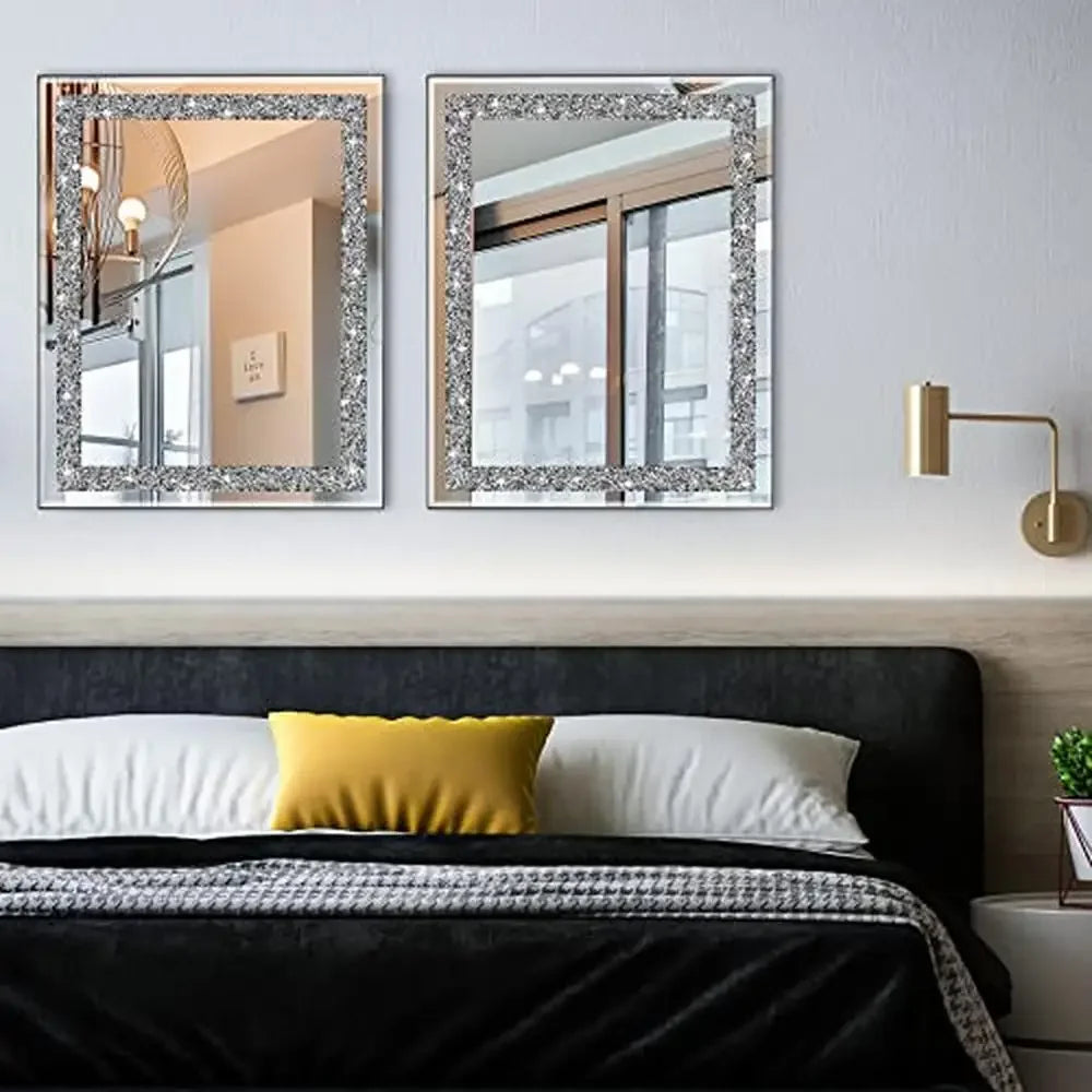 Crystal Crush Diamond Mirror 16x20 Wall Mirror Home Beautiful for any room Stunning Luxury HD Glass Décor
