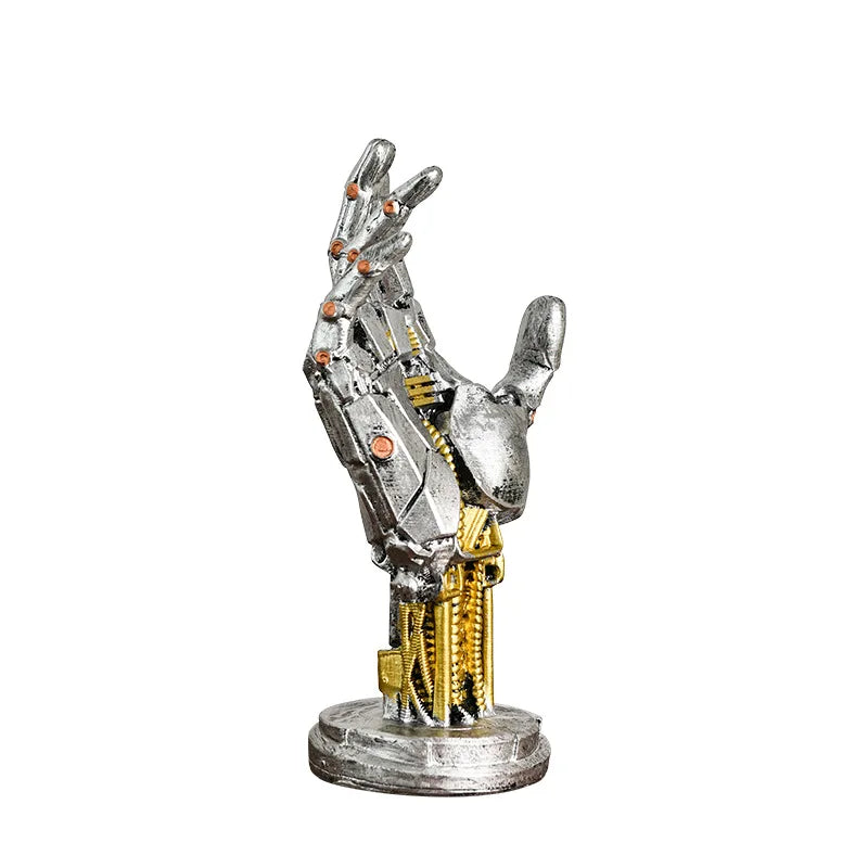Cyberpunk Robotic Hand Ornament Gamepad Holder Ring String Desktop Holder Photo Prop Home Decoration 1pc