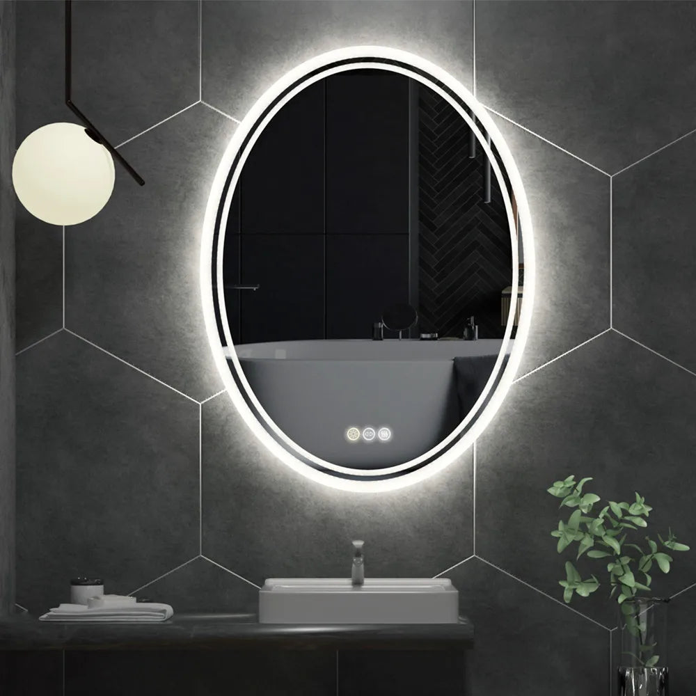 Luxury Oval LED Mirror Backlit LED with Demister for Home All Rooms