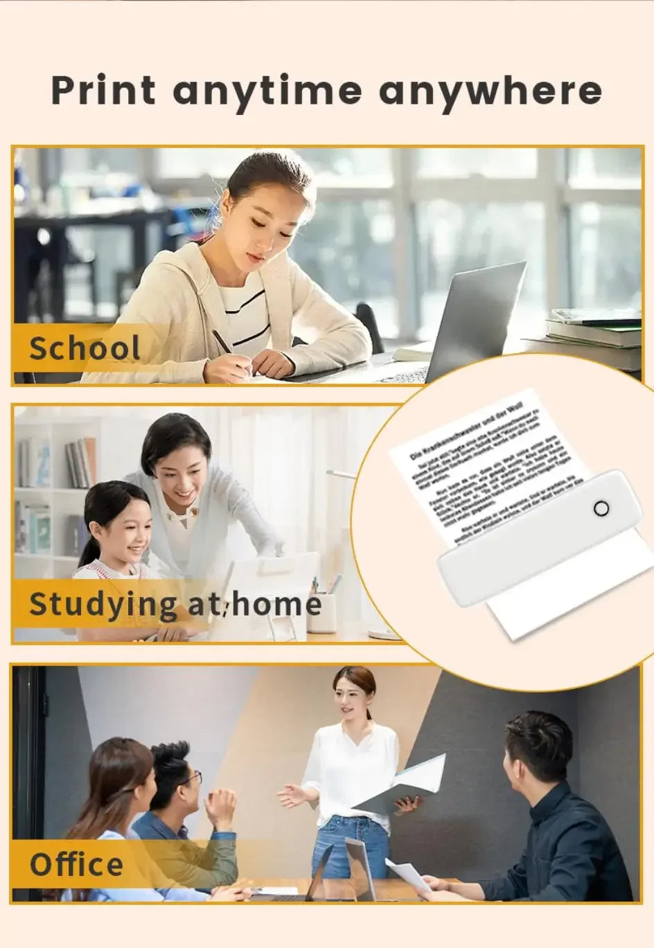 2025 A4 Thermal Printer A80 Portable Printer Rechargeable Bluetooth Wireless Support Windows/Android/Mac