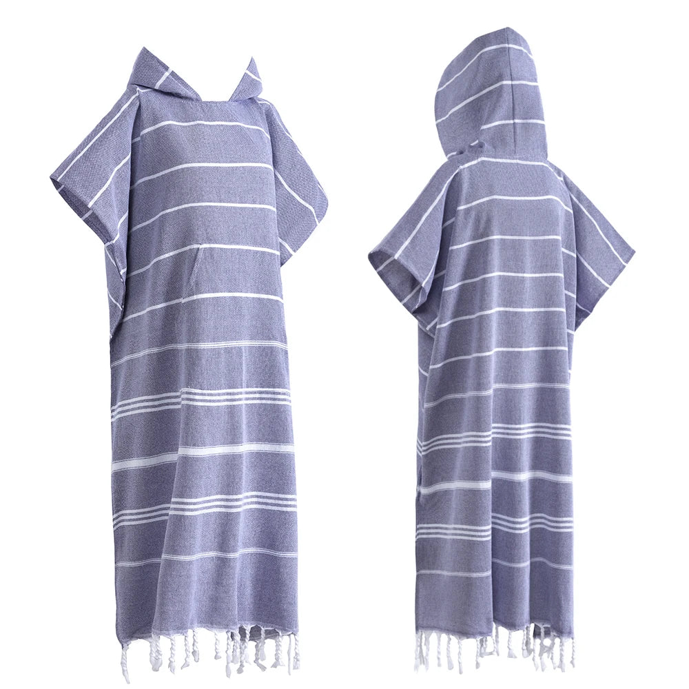 Turkish Wearable Beach Wear Sand proof Cotton Surf Poncho Hooded Wetsuit Quick Drying