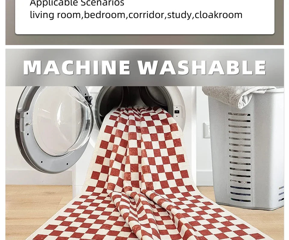 Hallway Carpet Runway Rug Machine Washable Non-slip Floor Mat Spring Flower Home Decoration Rugs for Living Room