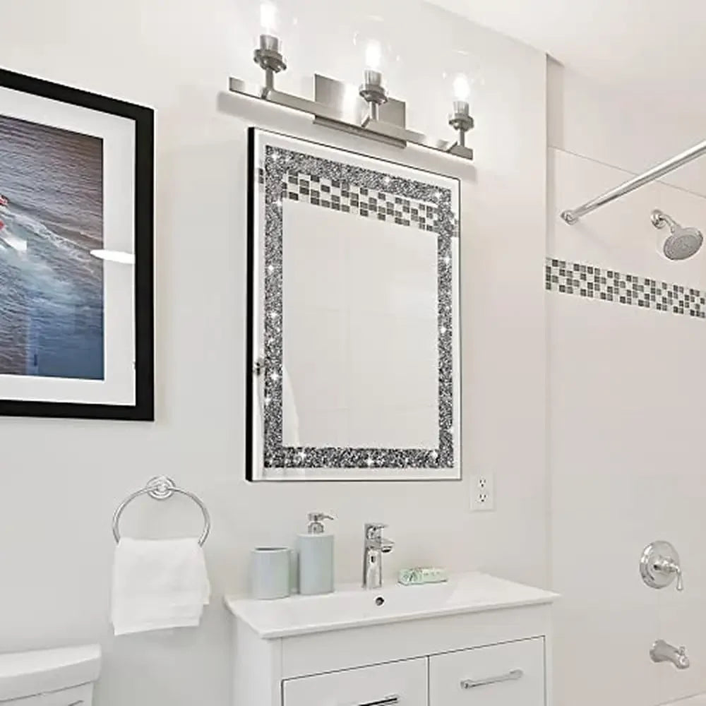 Crystal Crush Diamond Mirror 16x20 Wall Mirror Home Beautiful for any room Stunning Luxury HD Glass Décor