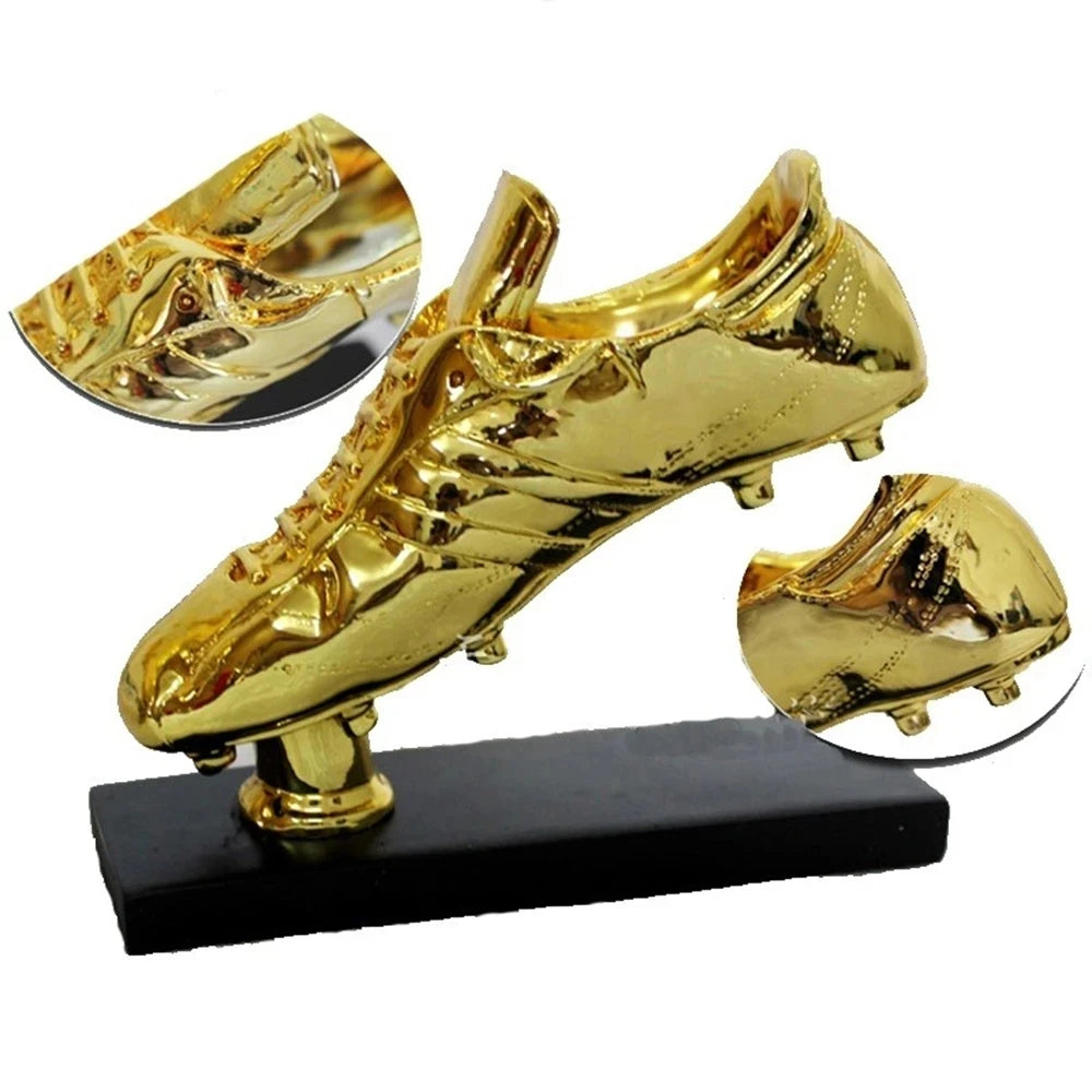 Golden Boot Resin Charms Football Match Soccer Souvenir GOLD Plating Shoe Trophy Decor