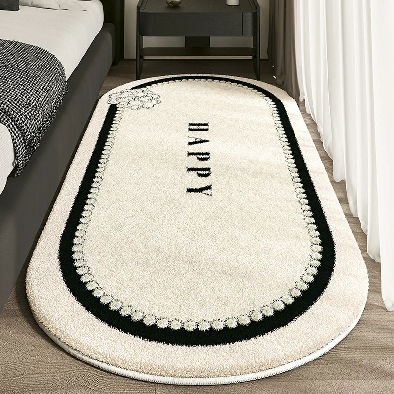 Cashmere French Bed Rug Advanced Sense Living Room Study Oval Dirt Resistant Non-Slip Carpet