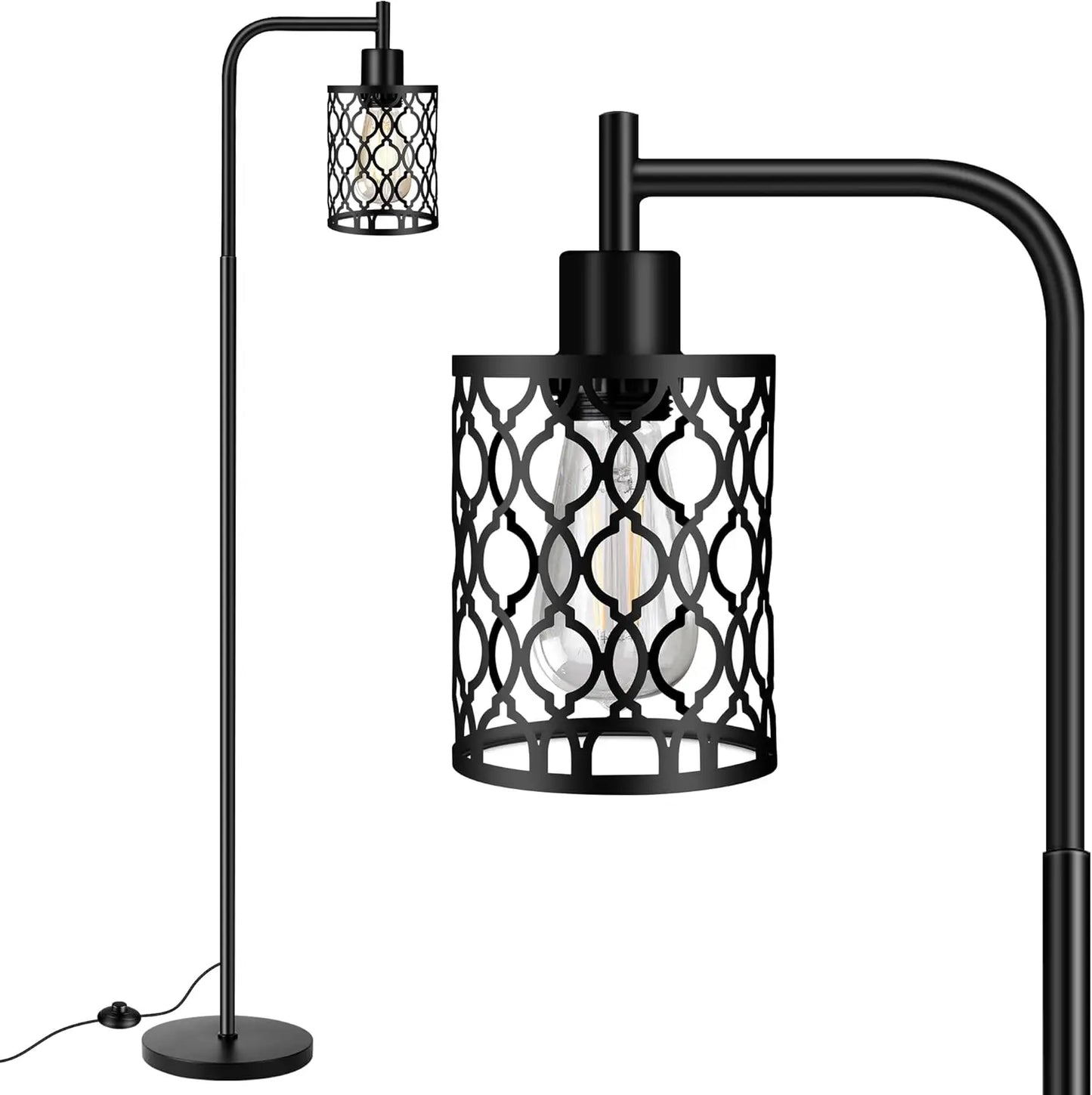 Dimmable Farmhouse Floor Lamp, 3 X 6W LED Bulb, 3 Light Stand Lamp for All Rooms