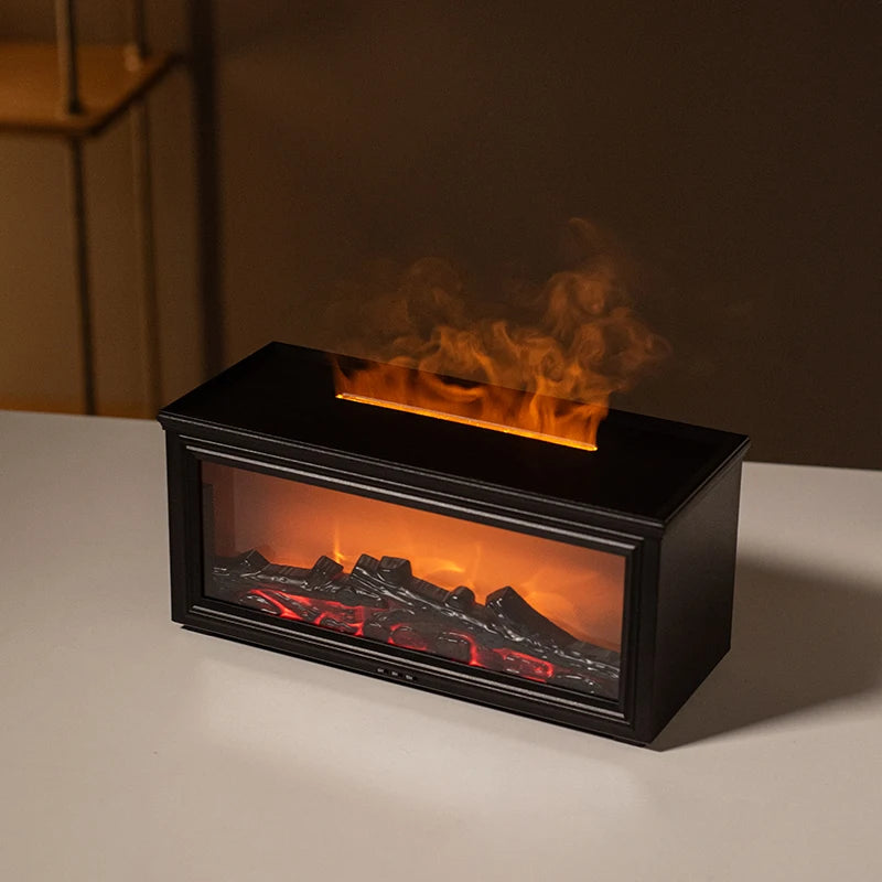 7 colors of essential oil fireplace diffuser flame aromatherapy humidifier aromatherapy