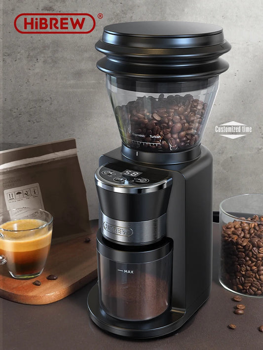 Automatic electric Coffee Grinder for Espresso American Coffee Visual Bean Storage
