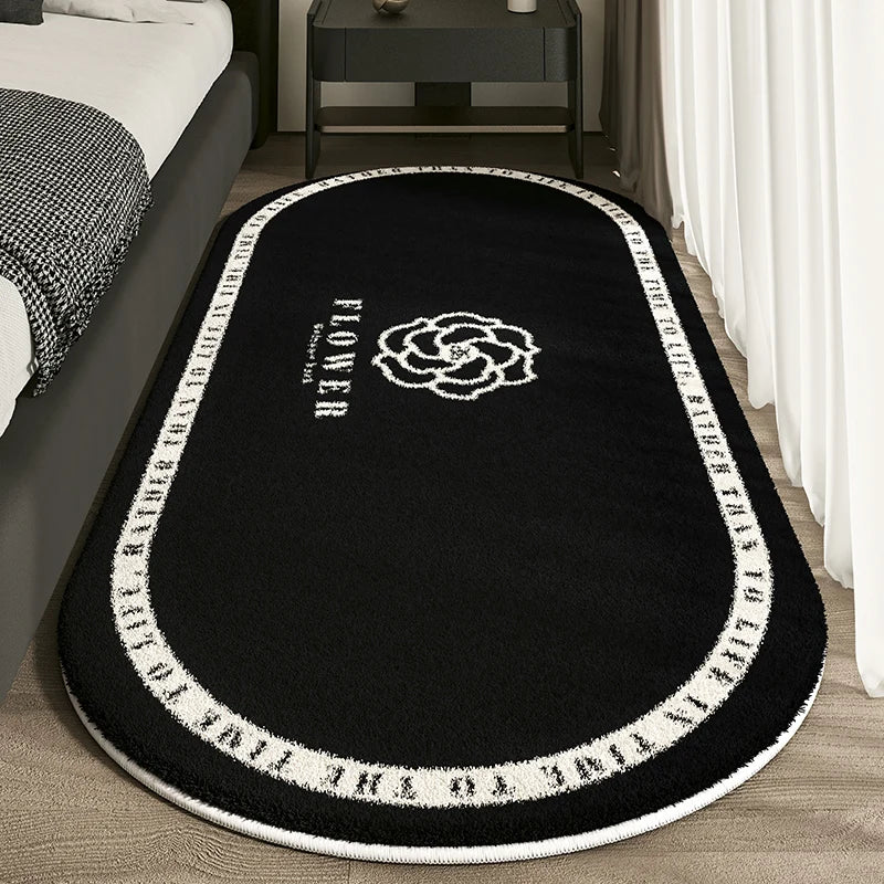 Cashmere French Bed Rug Advanced Sense Living Room Study Oval Dirt Resistant Non-Slip Carpet