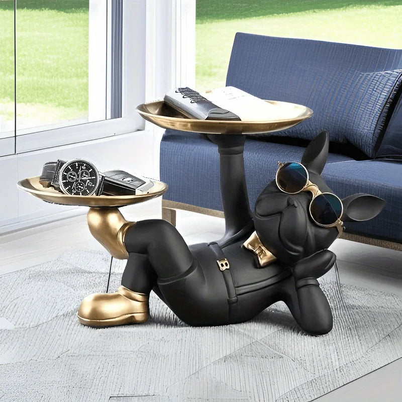 Bulldog Statue Tray, Perfect for Holding Keys, Wallets, Jewelry, Phones, And Other Small Accessories